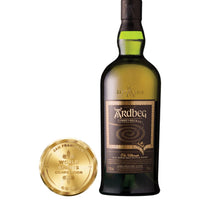 Ardbeg Corryvreckan Single Malt Scotch Whisky bottle and award