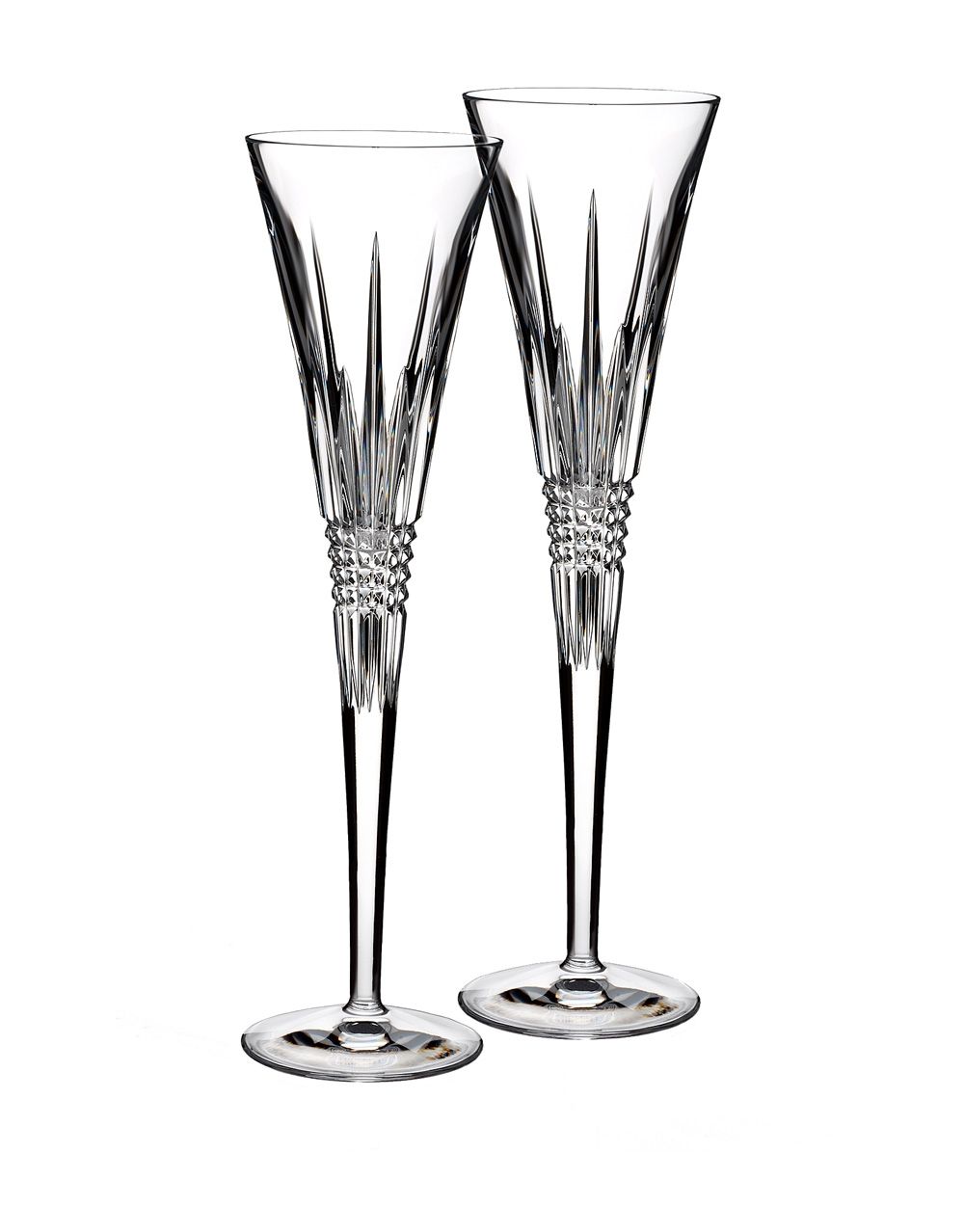 Waterford Lismore Diamond Toasting Flute Pair