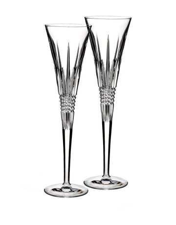 Waterford Lismore Diamond Toasting Flute Pair